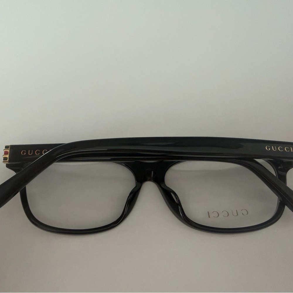 Gucci Black Rectangular Optical Glasses with Bran… - image 3